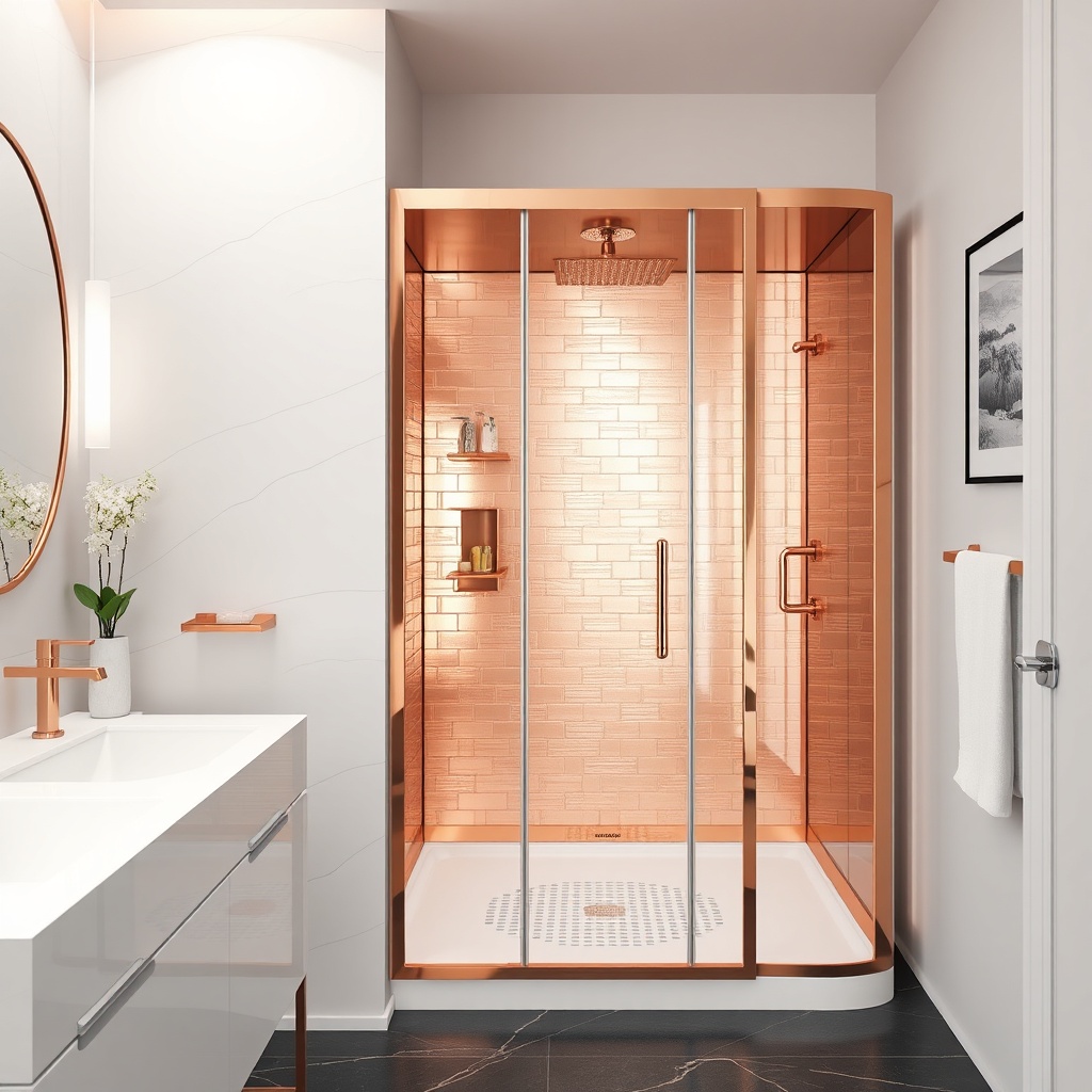 Ortaköy 2026 Trendi: Rose Gold ve Bakır Duşakabin Detayları